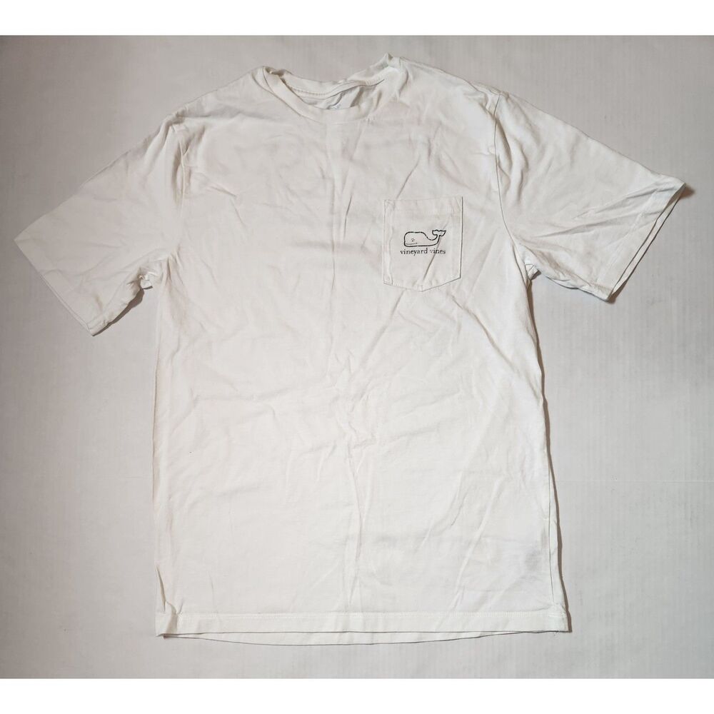 Vineyard Vines Youth XL (18) White Pocket T‑Shirt Whale Logo